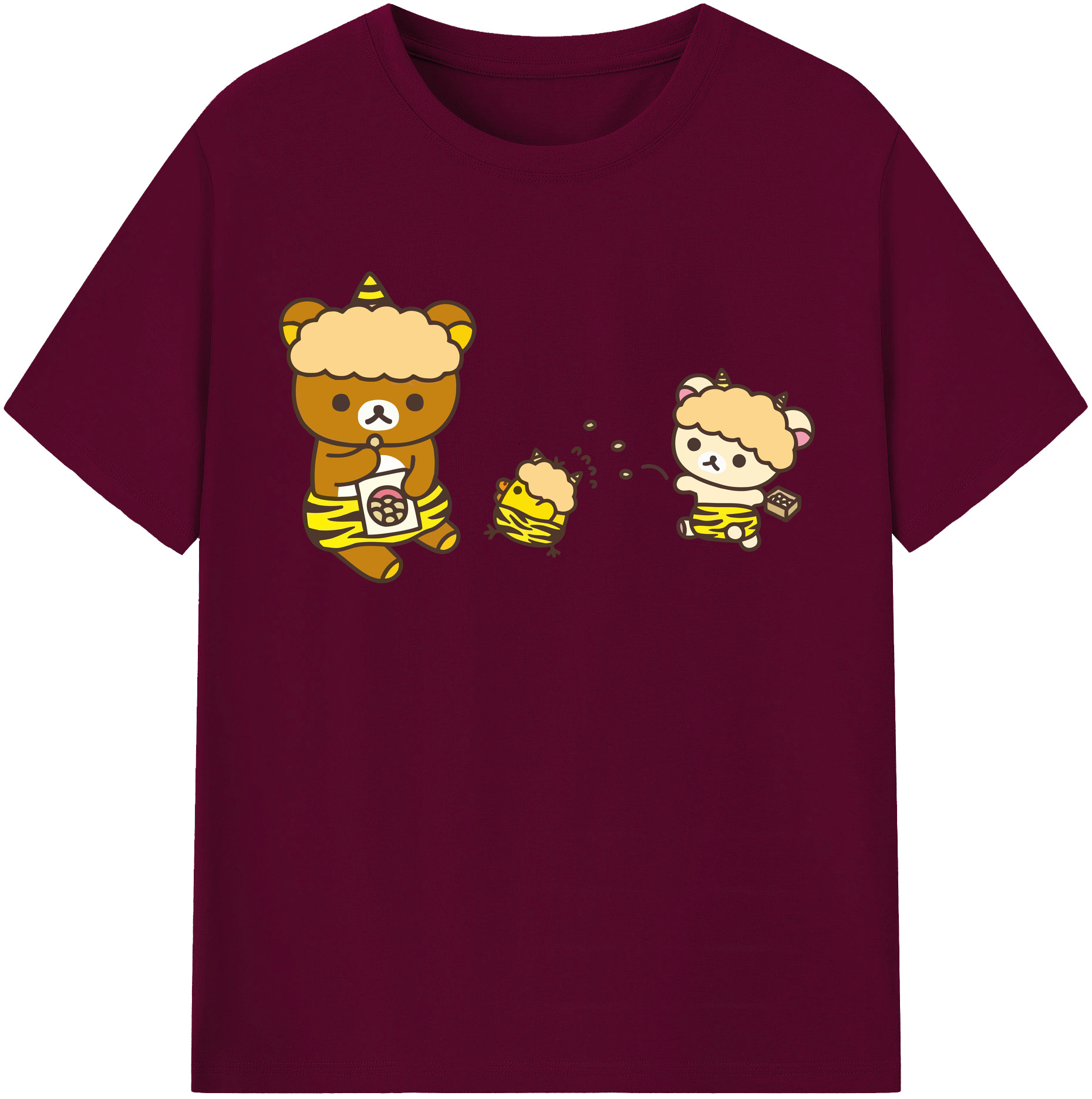 （画像用） リラックマ リラックマ キイロイトリ Rilakkuma Korilakkuma Kiiroitori レディースカジュアルプリントTシャツ（綿100％）